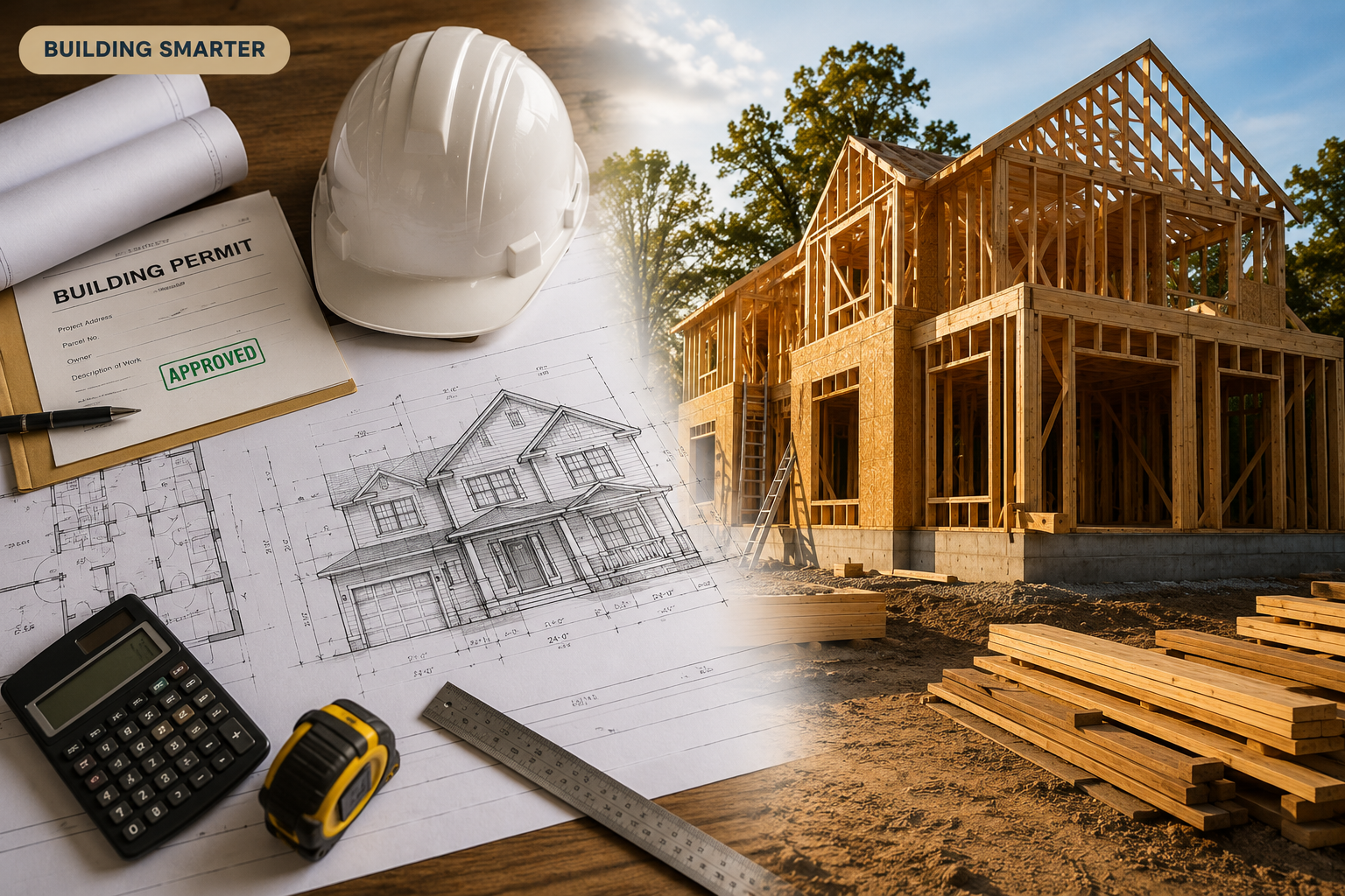 Custom home under construction representing owner-builder consulting, direct trade pricing, project control, and expert guidance from Iron Gate Development.