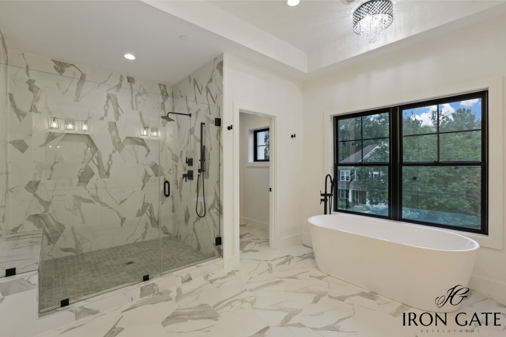 Bathroom with freestanding tub