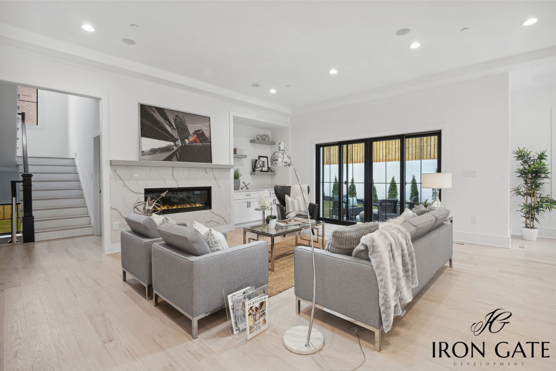 Living room with fireplace